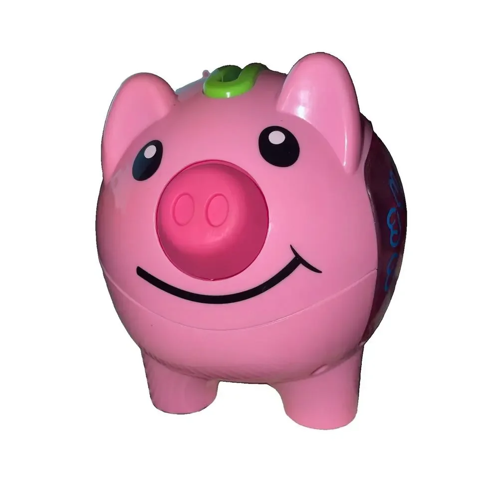 Fisher Price Laugh & Learn Pink Musical Smart Stages Piggy Bank Pink With Coins
